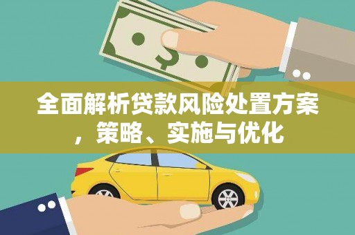 江陵全面解析贷款风险处置方案，策略、实施与优化