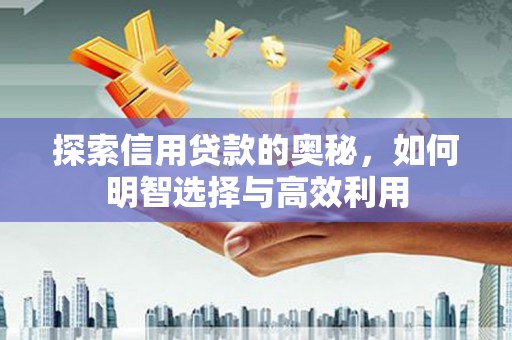 江陵探索信用贷款的奥秘，如何明智选择与高效利用