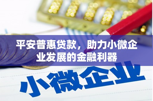 江陵平安普惠贷款，助力小微企业发展的金融利器